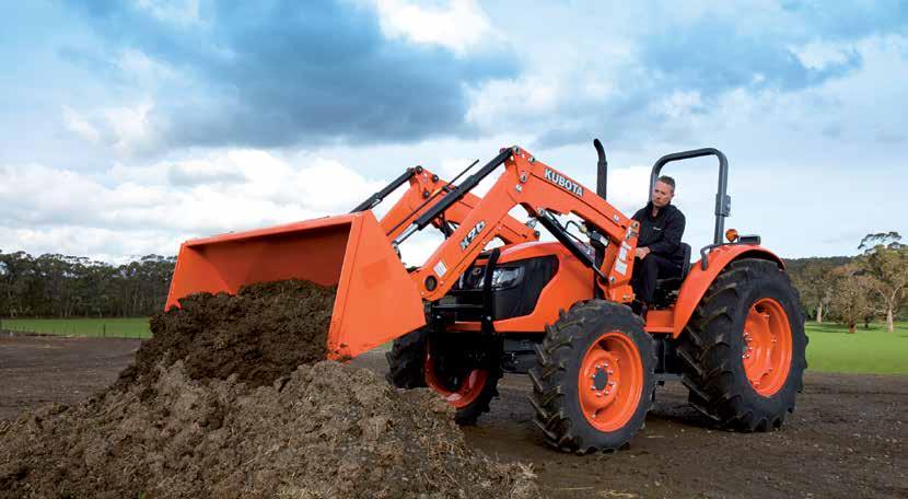 M8540 NARROW / POWER CRAWLER Powerful Kubota 4-cylinder, turbocharged diesel engine Working width of just 1370mm for use in narrow applications