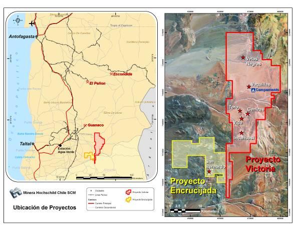 2 Company makers: Victoria, Chile Ownership: 60% Hochschild/40% Iron Creek Proyecto Victoria Vaquillas Target Ore geometry definition core drilling underway (1,420m of 4,600m programme) Three twin