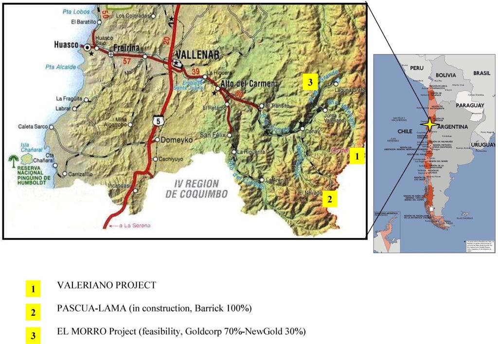 2 Company makers: Valeriano, Chile Option agreement signed in November 2010 Ownership: Right to increase stake to 100% Intensive drilling programme to commence in 2011 Valeriano Project Pascua-Lama