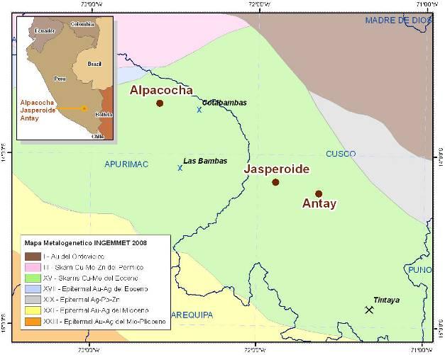 2 Copper projects Alpacocha: 100% Hochschild, 18,800 ha, four porphyry Cu/skarn targets, one target with 6 diamond drill holes (DDH), permitting approved.