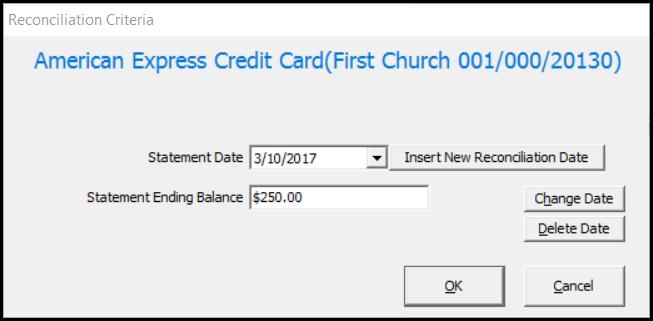 Monthly Statement Reconciliation From the Credit Card Expense Tracking Home Base screen, click the Reconcile option.