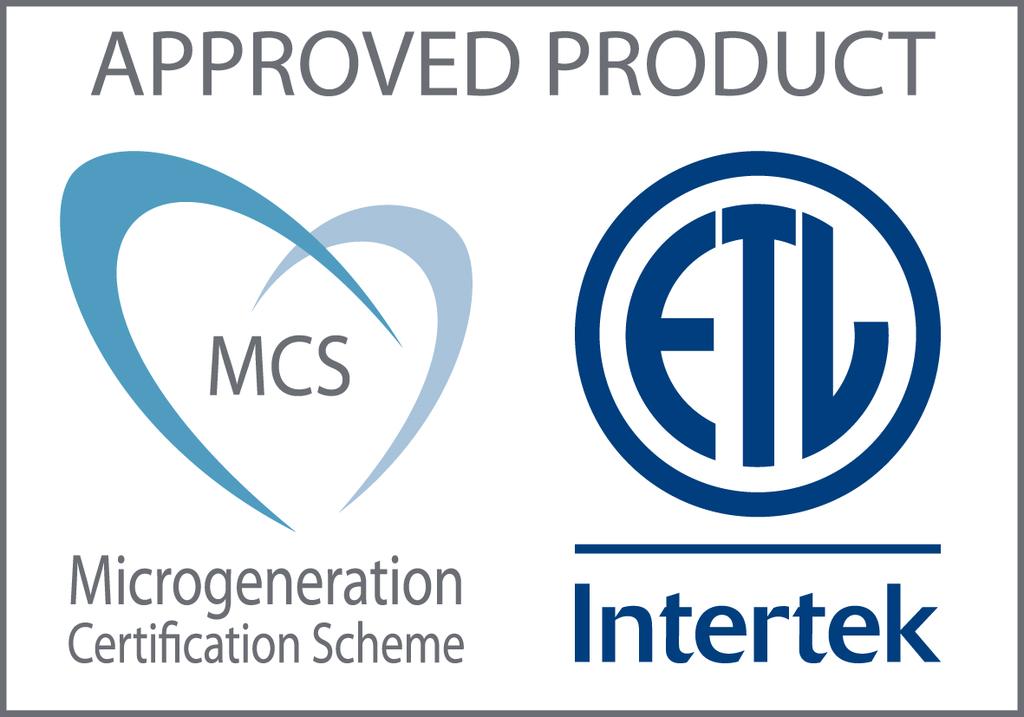 E4 Intertek MCS Approval Marks The MCS Mark licensed for use by INTERTEK is as shown below: This certification mark has been prepared in accordance with the MCS Product Approval scheme requirements;