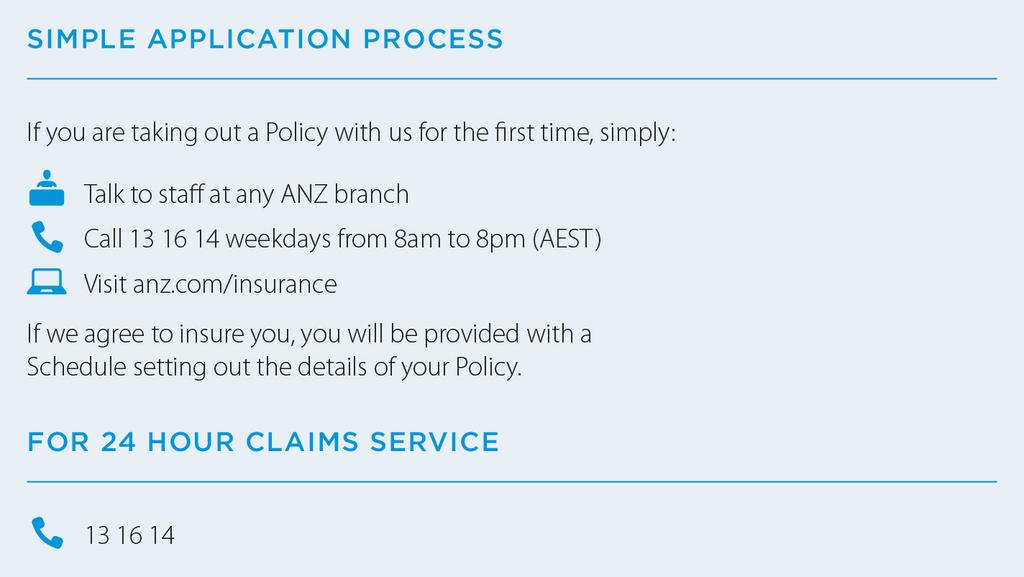ANZ Car Insurance is distributed by Australia and New Zealand Banking Group Limited (ANZ) ABN 11 005 357 522 (AFSL 234527).