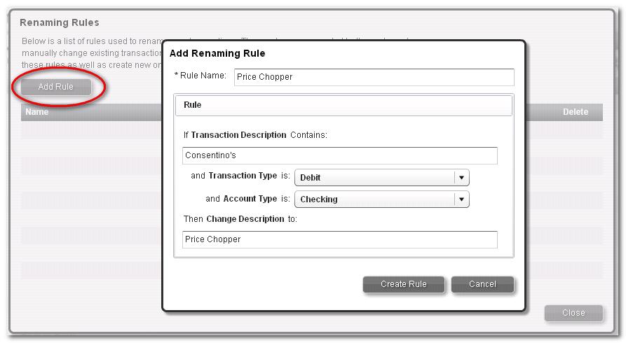 Determine what a transaction description should be changed to by