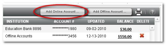 EXTERNAL ONLINE ACCOUNTS External accounts acquire account data through an aggregator service.