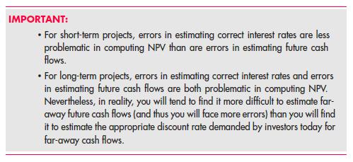 Errors in estimation and NPV In general: over the