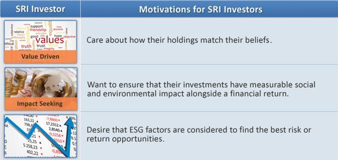 Who are SRI Investors? Let s take a look at some of the motivations for SRI investors.