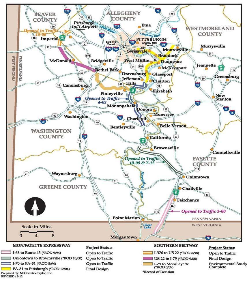 Project Location This 13-mile long is the second of three projects for the proposed Southern Beltway, a four-lane, limited access, tolled expressway.