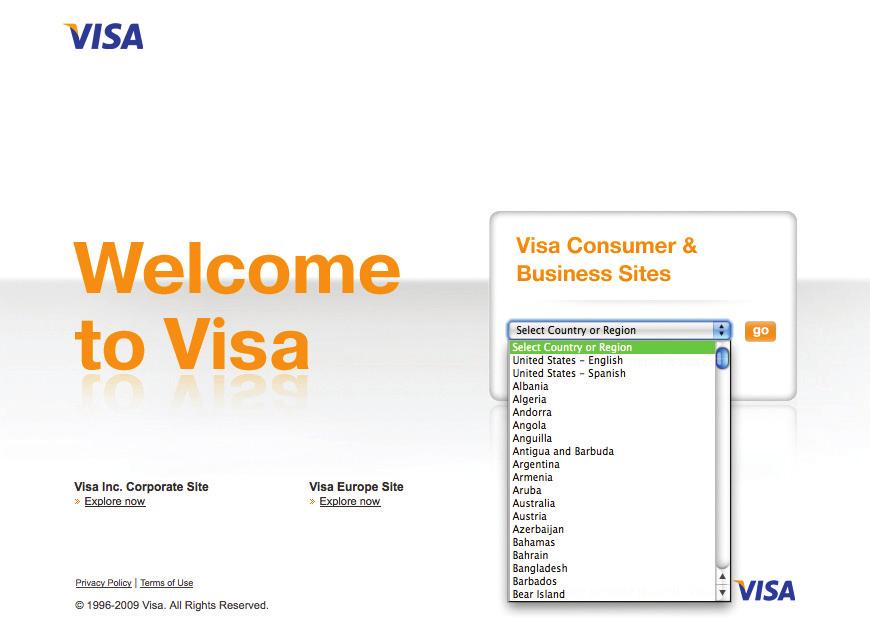 domestic transactions are available at http://usa.visa.com/merchants. To access global merchant publications for your region, click the Global Sites link at the bottom of the screen.