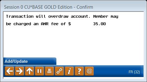 main teller screen, and the box will be made available so a withdrawal amount can be entered: The available balance of this checking account has been increased by this member s negative balance limit