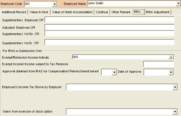 Useful Tips: To manually adjust the Voluntary CPF contribution: IRAS2014 1) Click on the New button to start the Appendix 8A record for the selected employee.