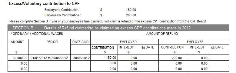 Once you that had been determine, fill in the AW amount which causes the Excess CPF in the OW or AW Wages column.