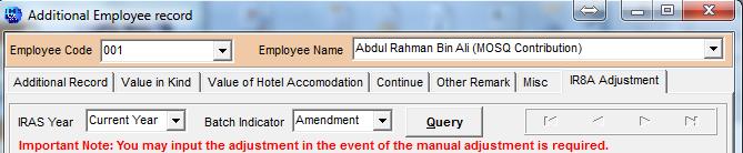 If you are generating the adjusted IR8A form (the adjustment is done in IR8A