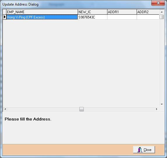 address field in the Update Employee > Address is blank, The system will generate a list of