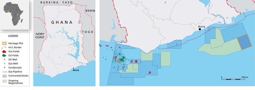 GHANA Two high impact exploration licences, Offshore South West Tano ( OSWT ) Block and East Keta Block Favourable economic terms and fiscal regime Petroleum Agreements awarded and ratified by