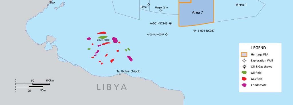 potential Structures analogous to producing fields offshore Libya and Tunisia including the giant Bouri Field where IHS