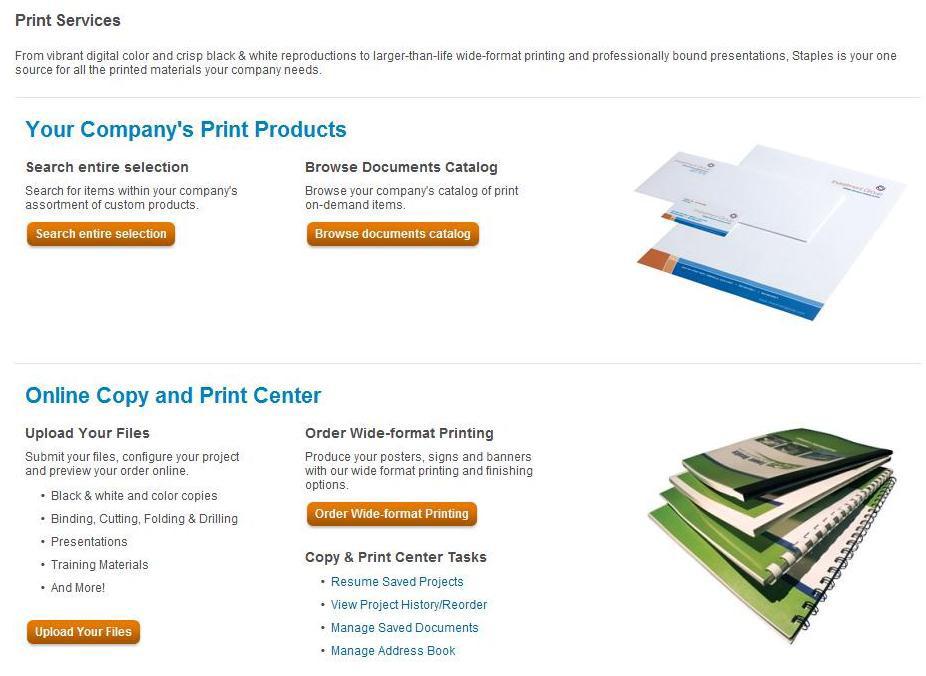 Online Copy and Print Center User Guide. Easy ordering with Staples Advantage.