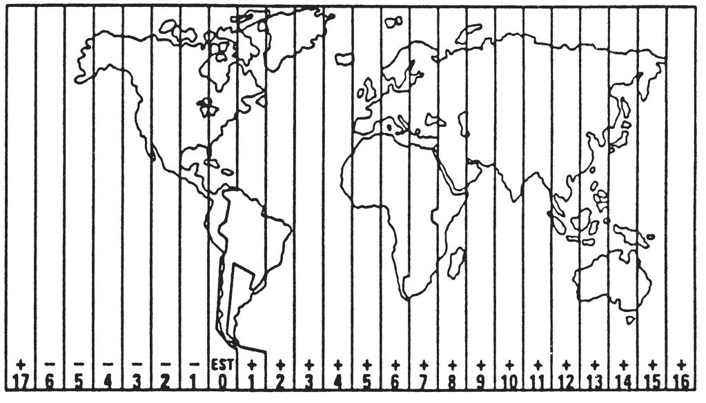 Math Work Sheets and Solutions 11 Name Date Class Calculating International Time Zone Differences CHAPTER 11 Use the following World Time Zone map.