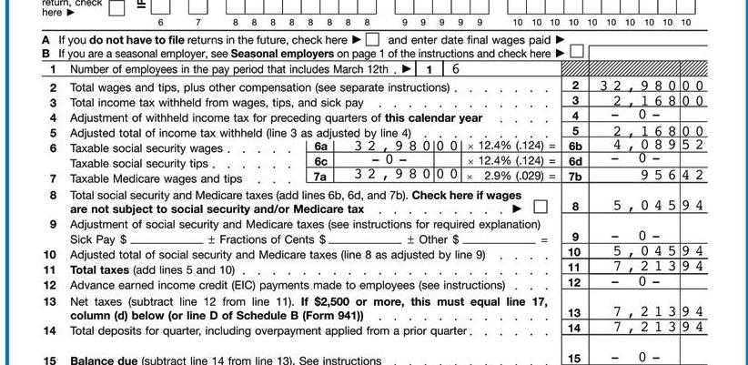 EMPLOYER S QUARTERLY FEDERAL TAX RETURN page 379 (continued on next slide) 15 3 4 6 5 7 3. Total quarterly earnings 4.