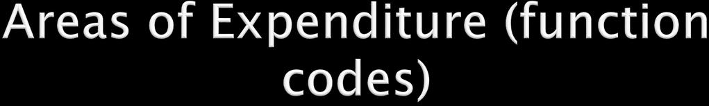Expenditure codes are arranged by functional unit and object of expenditure.