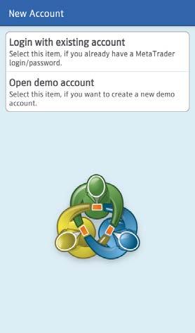 Open Demo Account Run MT4 app and the New Account screen will be displayed.