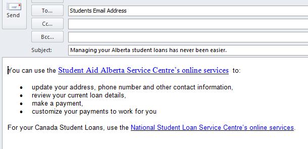 Promote Online Services - Email This email reminds borrowers to use