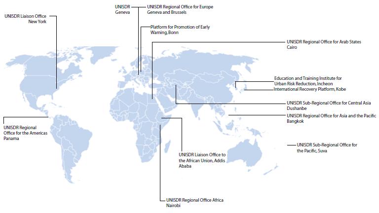 28. As shown in Figure 1, the ISDR secretariat maintains its presence in 12 locations.