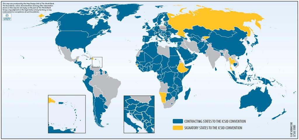 . Map of the ICSID Contracting States and Other Signatories to the ICSID Convention as