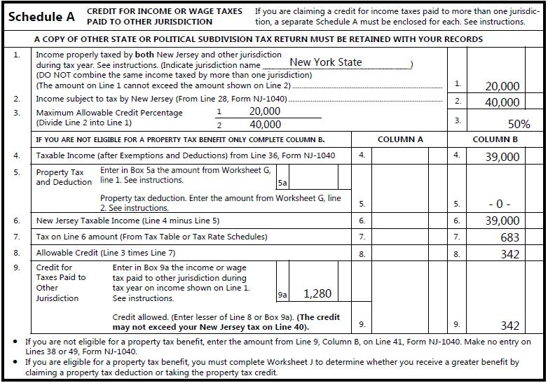 Example #11 continued The tax on New York taxable income of $25,000 is $1,600.
