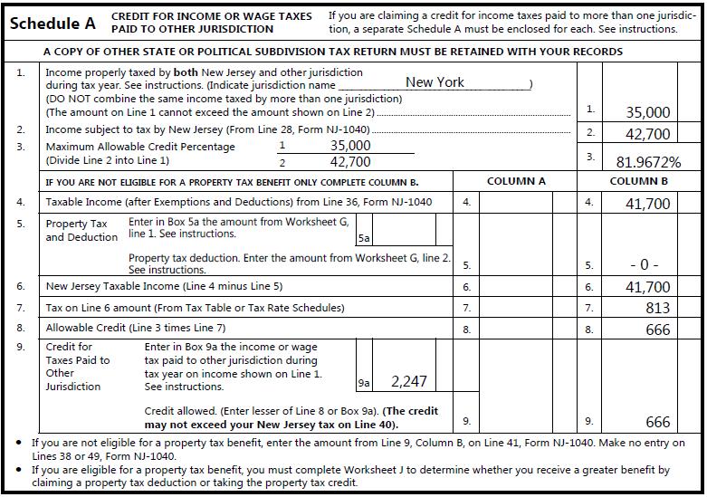 Example #17 continued The tax paid to New York on taxable income of $40,500 is $2,600.