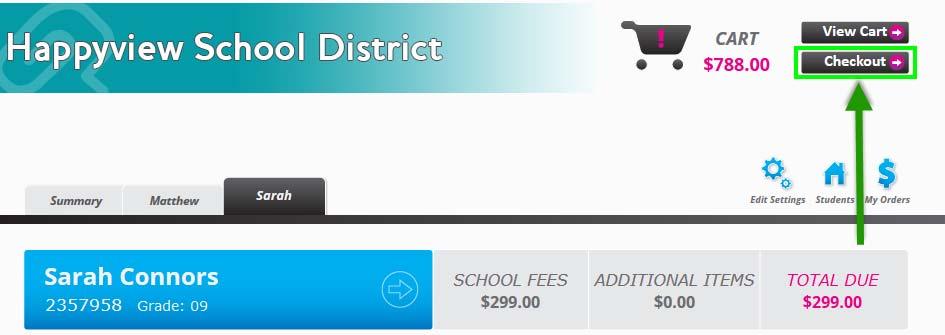 Checking Out After reviewing each student tab, click the Checkout button in the top right-hand