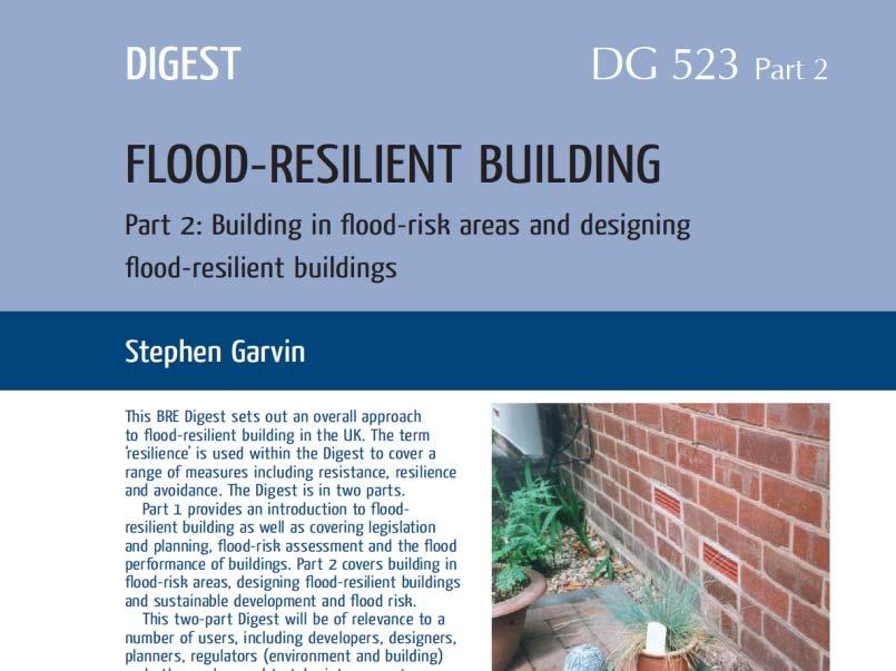 performance Impacts of contamination Building in flood-risk areas Designing