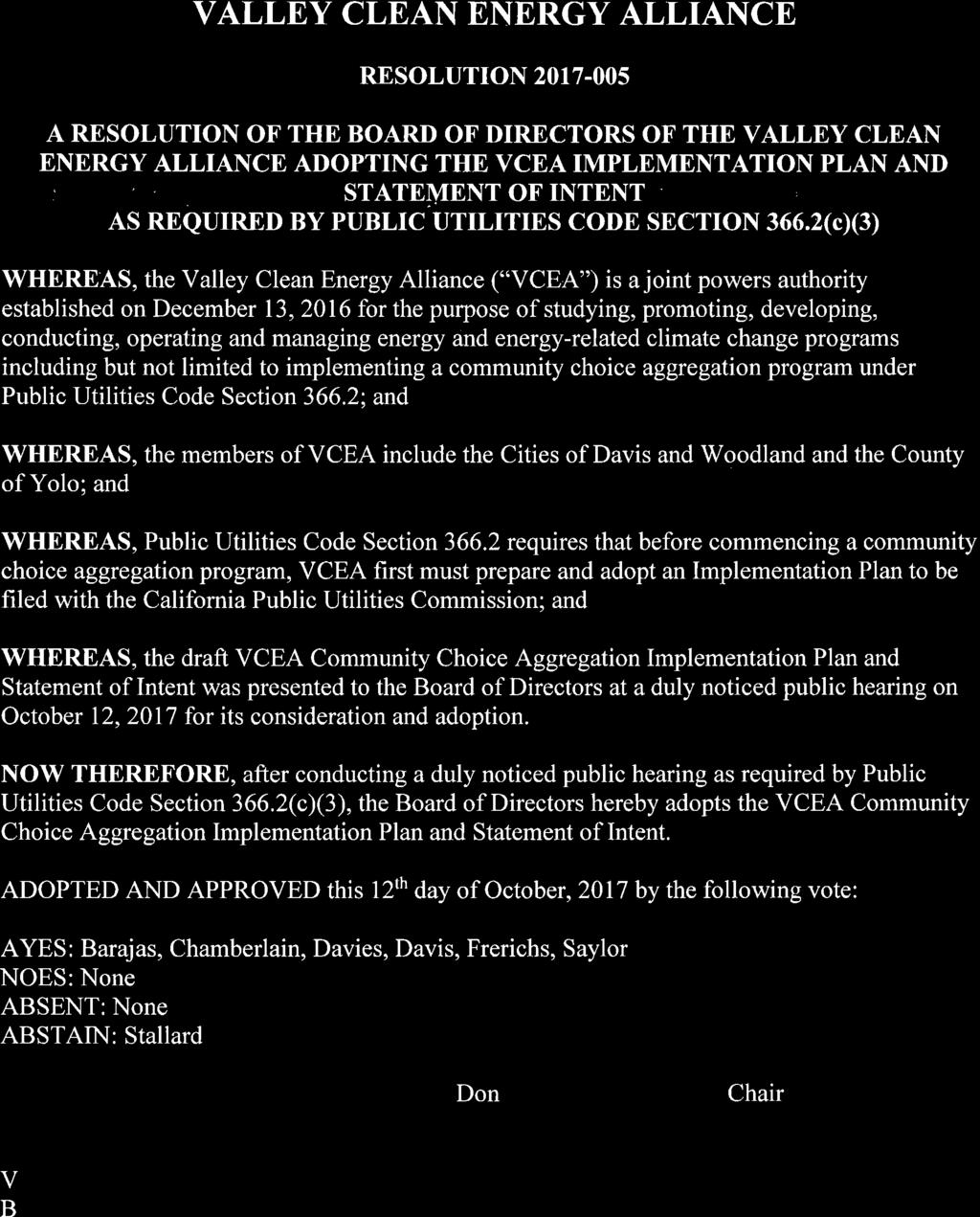 Appendix A: VCEA Resolution