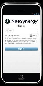 With NueSynergy Mobile enables you to: See Detailed Account Information View your FSA Account Balance and Plan Details Review Recent Transactions and Details View all email and SMS alerts Contact