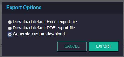 NEW: Custom export this will allow you to select what values you would like to export as well as the export format Access Previous Valuations NEW: You can now access the default excel and PDF export