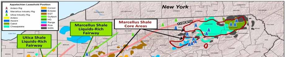 Largest Core Drilling Inventory in Appalachia- Liquids Focused Based on thorough technical analysis of competitor acreage configurations, well results and geology,