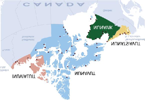 Employment, Industry and Occupations of Inuit in Canada, 1981-2001 9 Inuit Regions and Boundary Issues In the Canadian Arctic, there are four main Inuit regions established through the settlement of