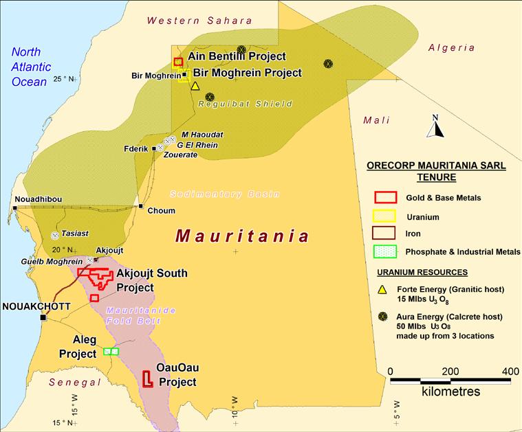 Mauritania Project Locations Diverse and evolving modern mining industry Majors e.g. Xstrata, Kinross Mid-Cap producers e.