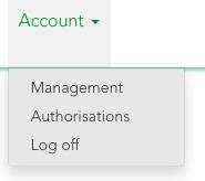 By choosing Management this takes you to an overview of the account. You can amend details here at any time.