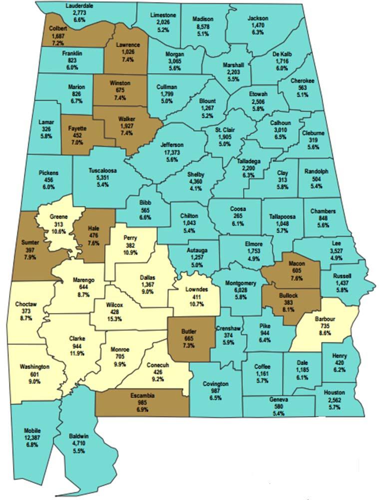 6.5% Alabama Unemployment Rates December 2015 State Ave 5.9% Unemployment Rate 6.
