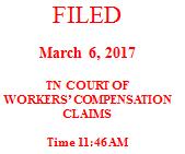 TENNESSEE BUREAU OF WORKERS' COMPENSATION IN THE COURT OF WORKERS' COMPENSATION CLAIMS AT KINGSPORT Michael C. Richards, Employee, v. A-1 Expert Tree Service, Employer, And Riverport Ins. Co.