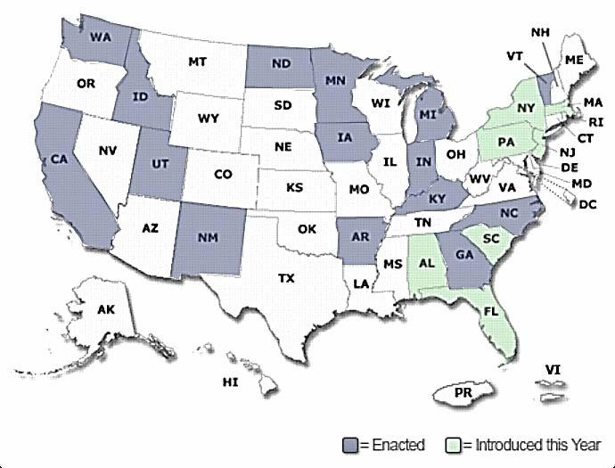 STATES WHICH HAVE ENACTED THE UNIFORM