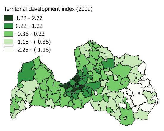 ABSORPTION OF EU FUNDS AND Figure 1. Level of local development in Latvia and Poland.
