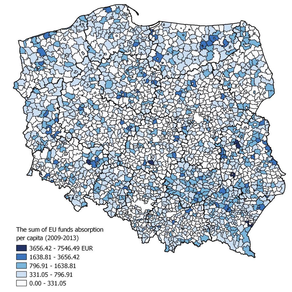 ABSORPTION OF EU FUNDS AND Figure 4. Absorption of EU funds in Polish communities in rural areas. Source: author s elaboration based on data of local databank of CSO.