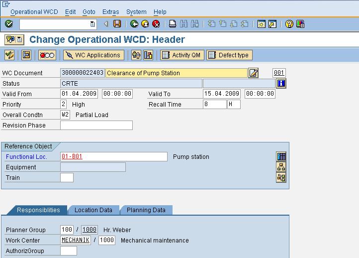 5.1.2) Example Check if Operational WCD