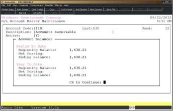 Operating The General Ledger System Account Balances Overview The Account Balances displays the period-to-date and the