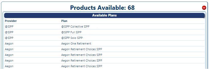 When selecting a specific fund/template you can view which plans are available with your chosen investment option.