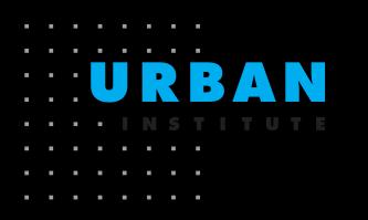 A BOUT THE U RBAN INST ITU TE The nonprofit Urban Institute is dedicated to elevating the debate on social and economic policy.