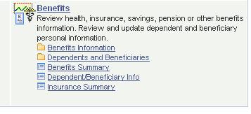 THE BENEFIT OPTIONS General information Information found in the folder includes: Information found in this folder includes: An overview of your current benefit elections and retirement/leave