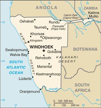 Namibia in Facts and Figures Located on western side of southern African Continent Surface Area: 824 000km² 13 Ethnic cultures (rich cultural diversity) Population 2.06 Million 37.